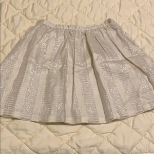 Lorick Off White & Silver skirt 17in long sz8 NWT